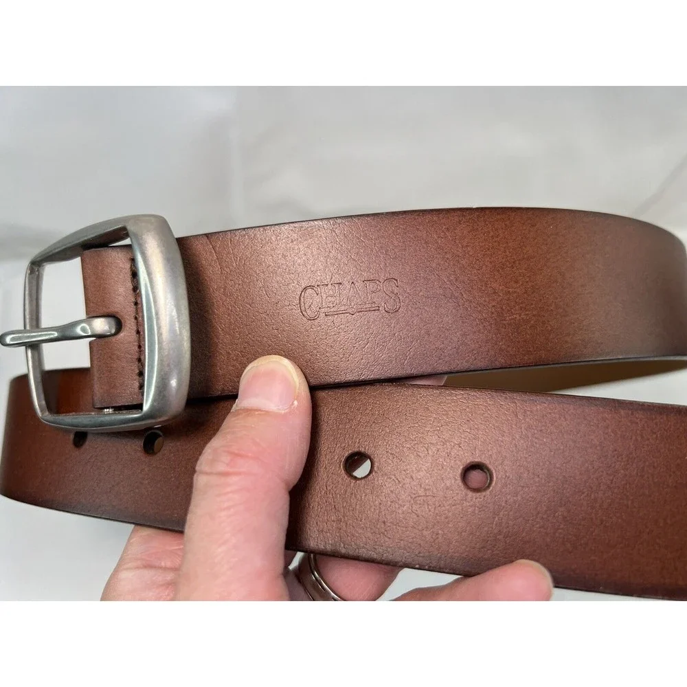 Chaps Men’s Belt Brown Genuine Leather 34